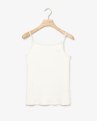 Top Cuello Pico De Punto Acanalado Liso