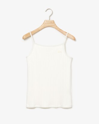 Top Cuello Pico De Punto Acanalado Liso