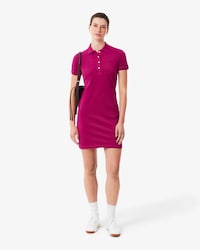 Vestido polo de corte ajustado de minipiqu&eacute; el&aacute;stico