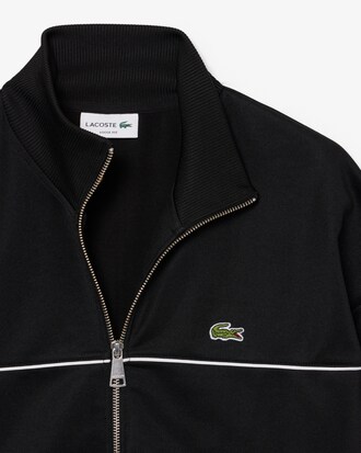 Sudadera con cremallera y ribete en contraste