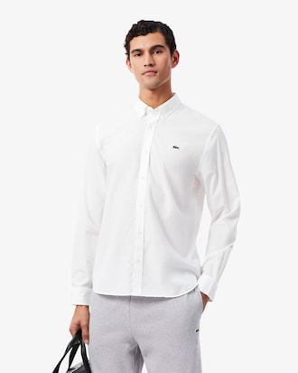 Camisa de corte regular de popel&iacute;n el&aacute;stico