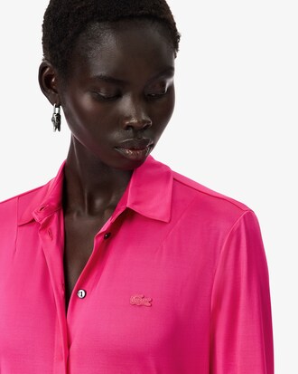 Camisa satinada de corte ajustado Runway