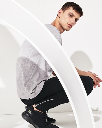 Camiseta de hombre Lacoste SPORT x Novak Djokovic con logo de cocodrilo de camuflaje