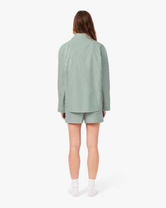 Pijama oversized de popel&iacute;n de rayas