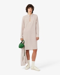 Vestido vaporoso con cuello camisero de crep&eacute;