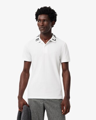 Polo de corte ajustado con detalles de marca en jacquard