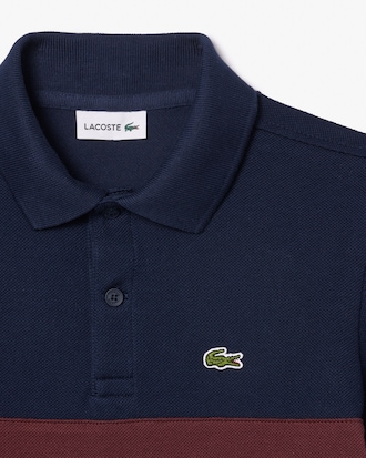 Polo de petit piqué con franja en contraste