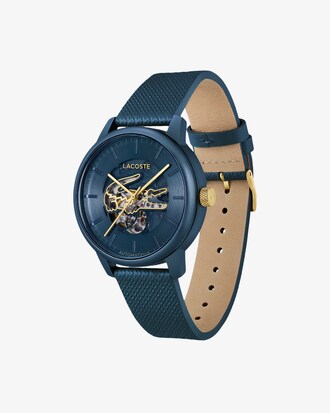 Reloj autom&aacute;tico con correa de cuero Lacoste.12.12