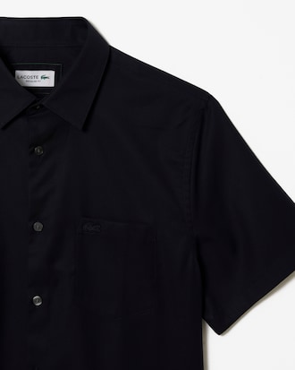 Camisa de corte regular de algodón de manga corta