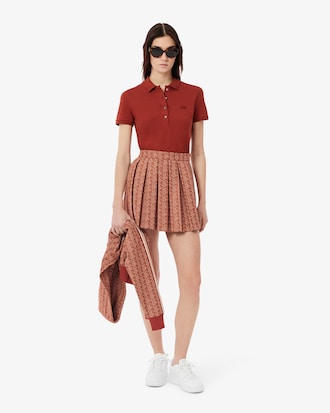 Falda plisada de jacquard con monograma