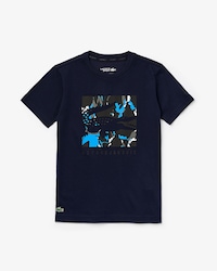 Camiseta de niño Lacoste SPORT x Novak Djokovic con logo de cocodrilo de camuflaje