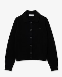 Chaqueta con cuello polo de punto 3D de lana cardada