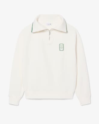 Sudadera de cuello alto con cremallera de corte amplio con insignia