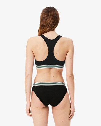 Bralette de algodón elástico con cinta en contraste