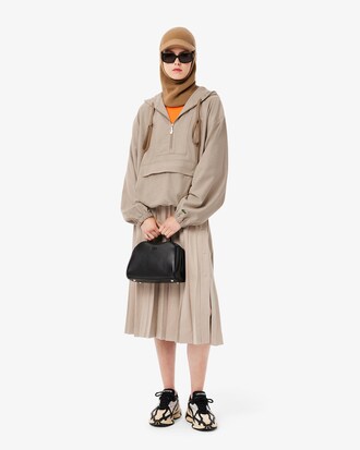 Chaqueta con media cremallera de franela oversized