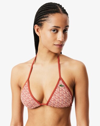 Top de bikini de punto jersey estampado