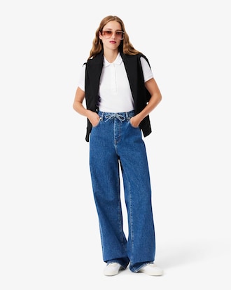 Polo de mujer Lacoste en piqué de algodón stretch