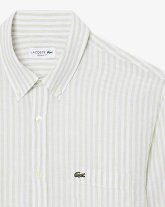 Camisa de lino de corte regular de rayas