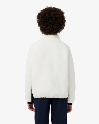 Chaqueta unisex de borreguillo con bloques de color