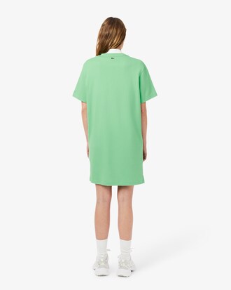 Vestido-camiseta de punto jersey con detalles de marca oversized
