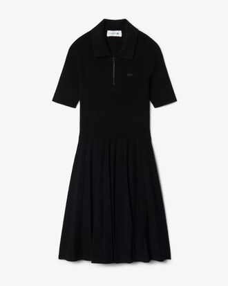Vestido plisado con cuello polo