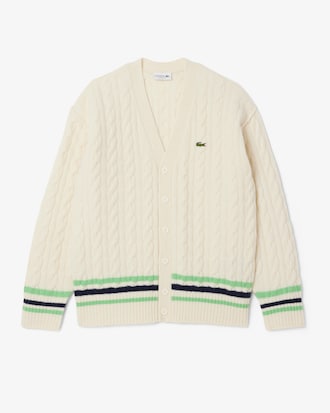Chaqueta de punto de lana con motivo de ochos