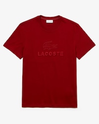 Camiseta de hombre en algod&oacute;n con inscripci&oacute;n Lacoste a tono y cuello redondo