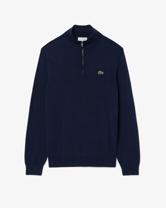 Jersey de cuello alto de algod&oacute;n con cremallera