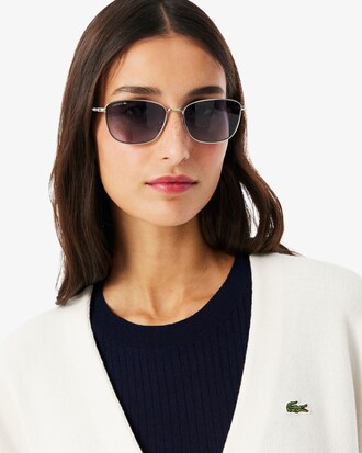 Chaqueta de punto musgo de algodón con cuello de pico