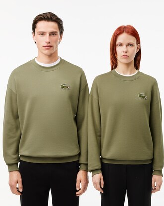 Sudadera de felpa de corte amplio con detalle de insignia