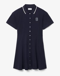 Vestido de petit piqu&eacute; de vuelo con insignia