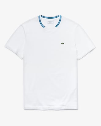 Camiseta de hombre en algodón con cuello redondo con raya