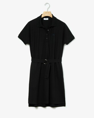 Vestido polo de mujer en piqu&eacute; fluido con manga kimono