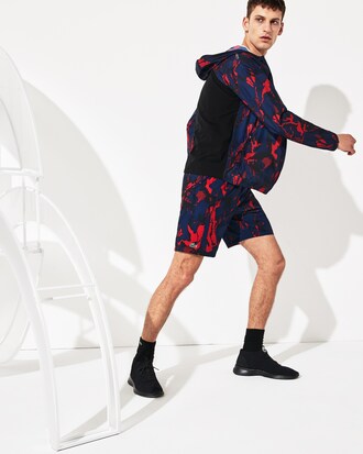 Pantal&oacute;n corto de hombre Lacoste SPORT x Novak Djokovic con estampado de camuflaje