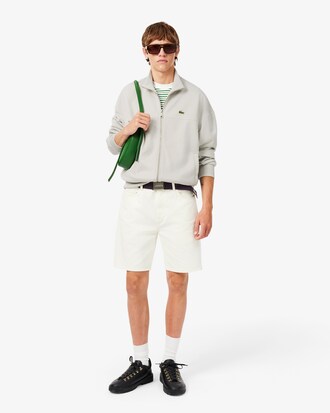 Sudadera con cremallera y ribete en contraste