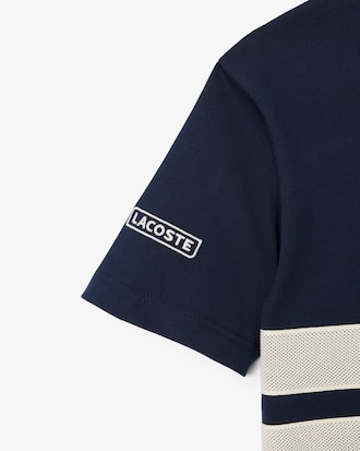 Camiseta con franja de malla de punto jersey grueso