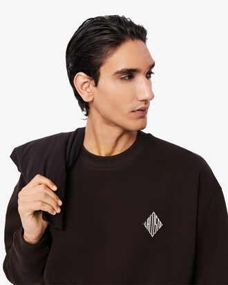 Sudadera con insignia de piqu&eacute; de doble cara