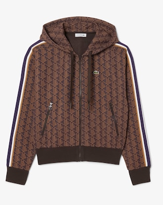 Sudadera con capucha de jacquard con monograma
