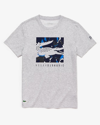 Camiseta de hombre Lacoste SPORT x Novak Djokovic con logo de cocodrilo de camuflaje