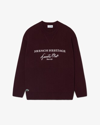 Wool Blend Crew Neck Tennis Heritage Sweater
