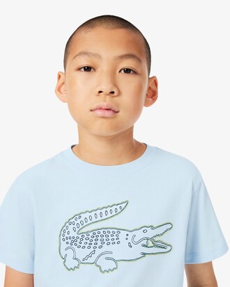 Camiseta de algod&oacute;n con bordado de cocodrilo