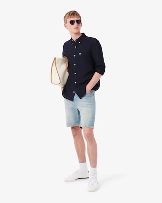 Camisa de lino de corte regular