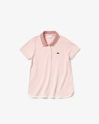 Polo Sin Mangas Lacoste Para Ni&ntilde;a En Petit Piqu&eacute; Color Block