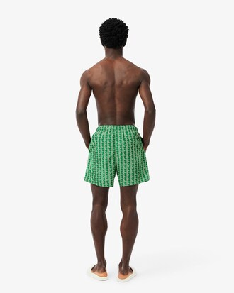 Short de baño de largo medio con estampado de monograma