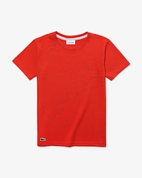 Camiseta de niño Lacoste SPORT en tejido de punto técnico con estampado de cocodrilo oversized y cuello redondo