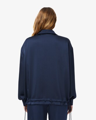 Chaqueta popover de cuello alto con cremallera oversized