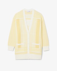 Chaqueta de punto larga de jacquard con pista de tenis