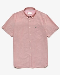 Camisa Regular Fit De Manga Corta De Algodón Oxford Liso