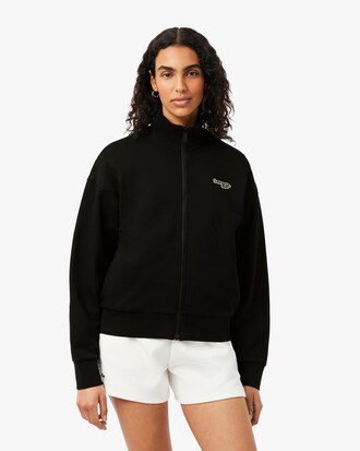 Sudadera con cremallera de corte holgado con insignia