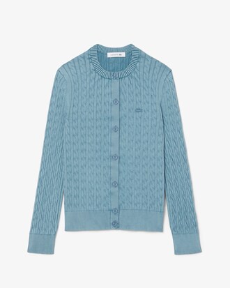 Chaqueta de punto con ochos con efecto lavado